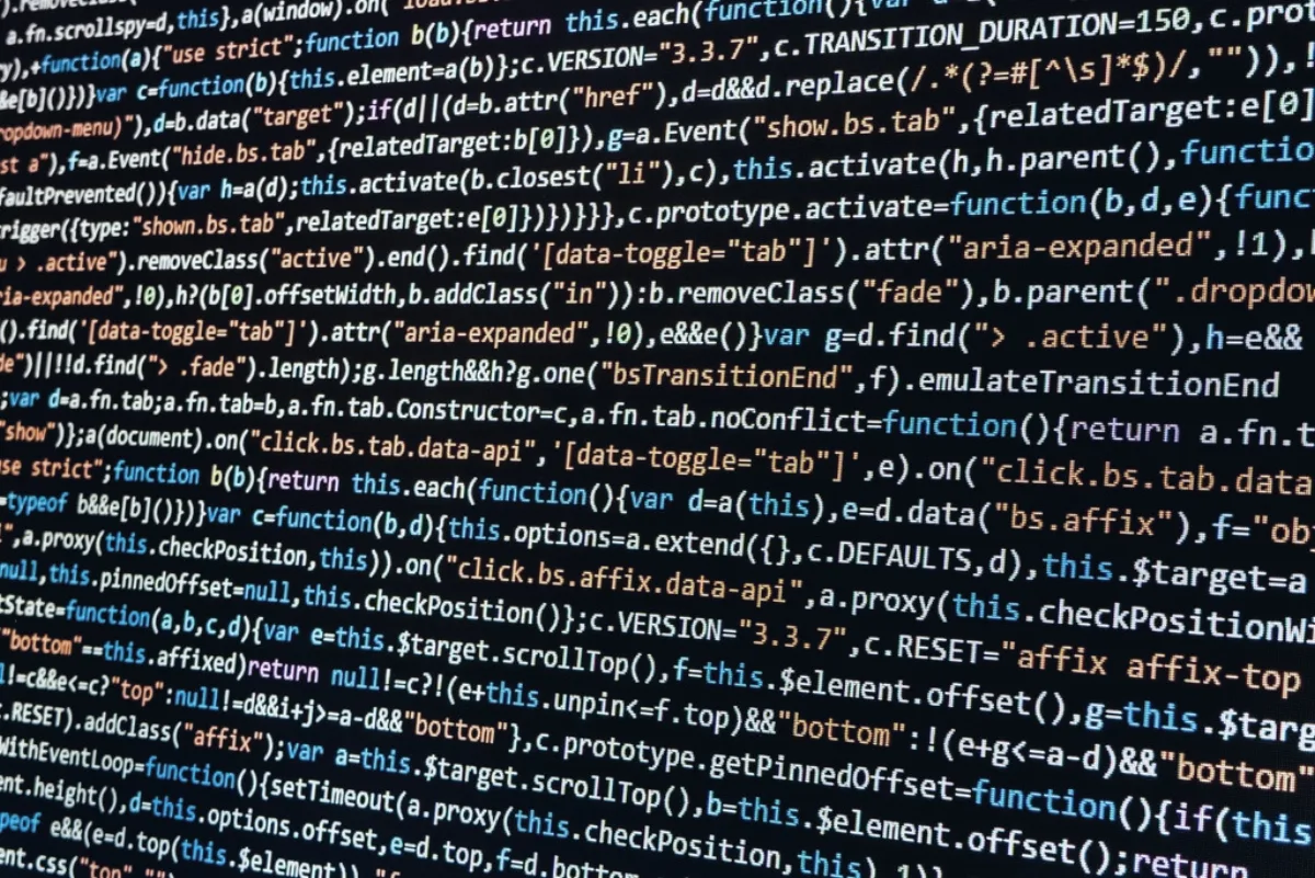 Application source code on a developer screen
