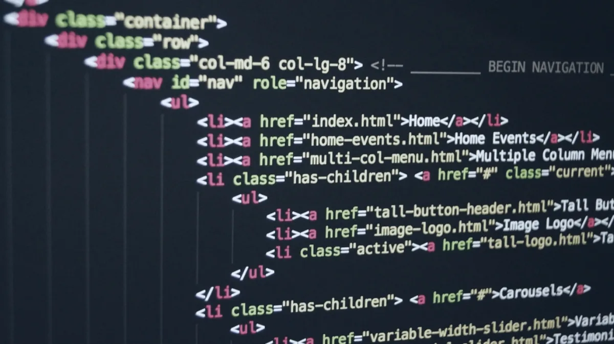 Page markup open in an editor mid-build